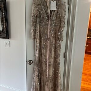 Mac Duggal Champagne Sequin Dress